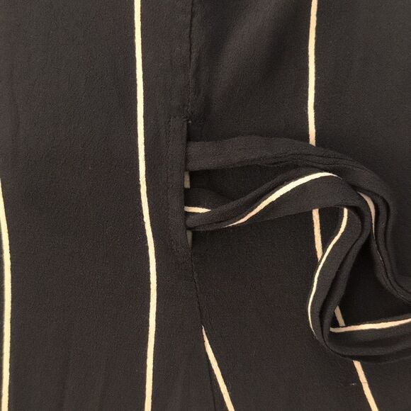 LOFT Wrap Dress with White Stripes and belt - Picture 13 of 15